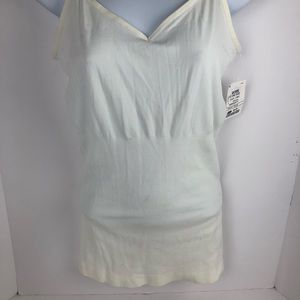 UltraTeeze Shaping V-Neck Plus Size White Tank Top Shape Wear One Size